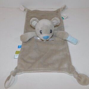 Honey Bunny Gray Bear Blue Nose Security Blanket Baby lovey Paci Holder